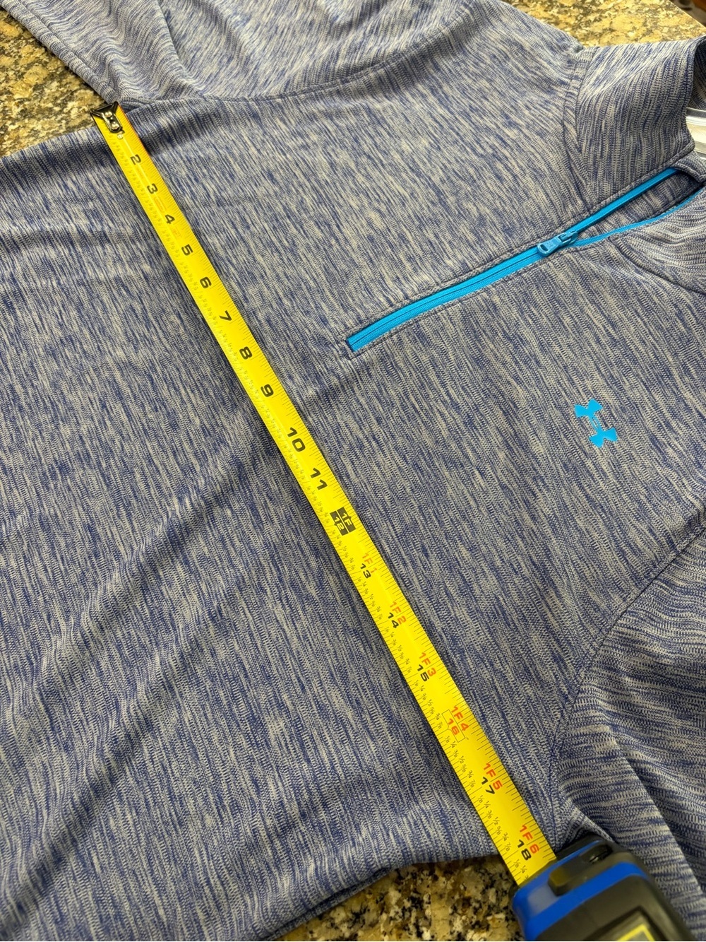 Under Armour | Purple and Blue Heather 1/4 Zip Pullover Heat Gear - Picture 5 of 7
